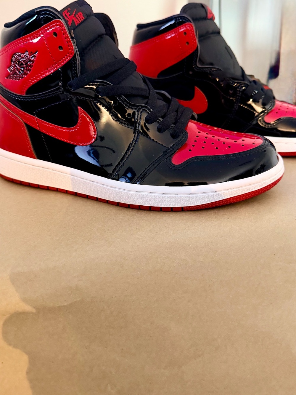 Nike Air Jordan 1 High Patent Leather - Black & Red - Picture 2 of 7